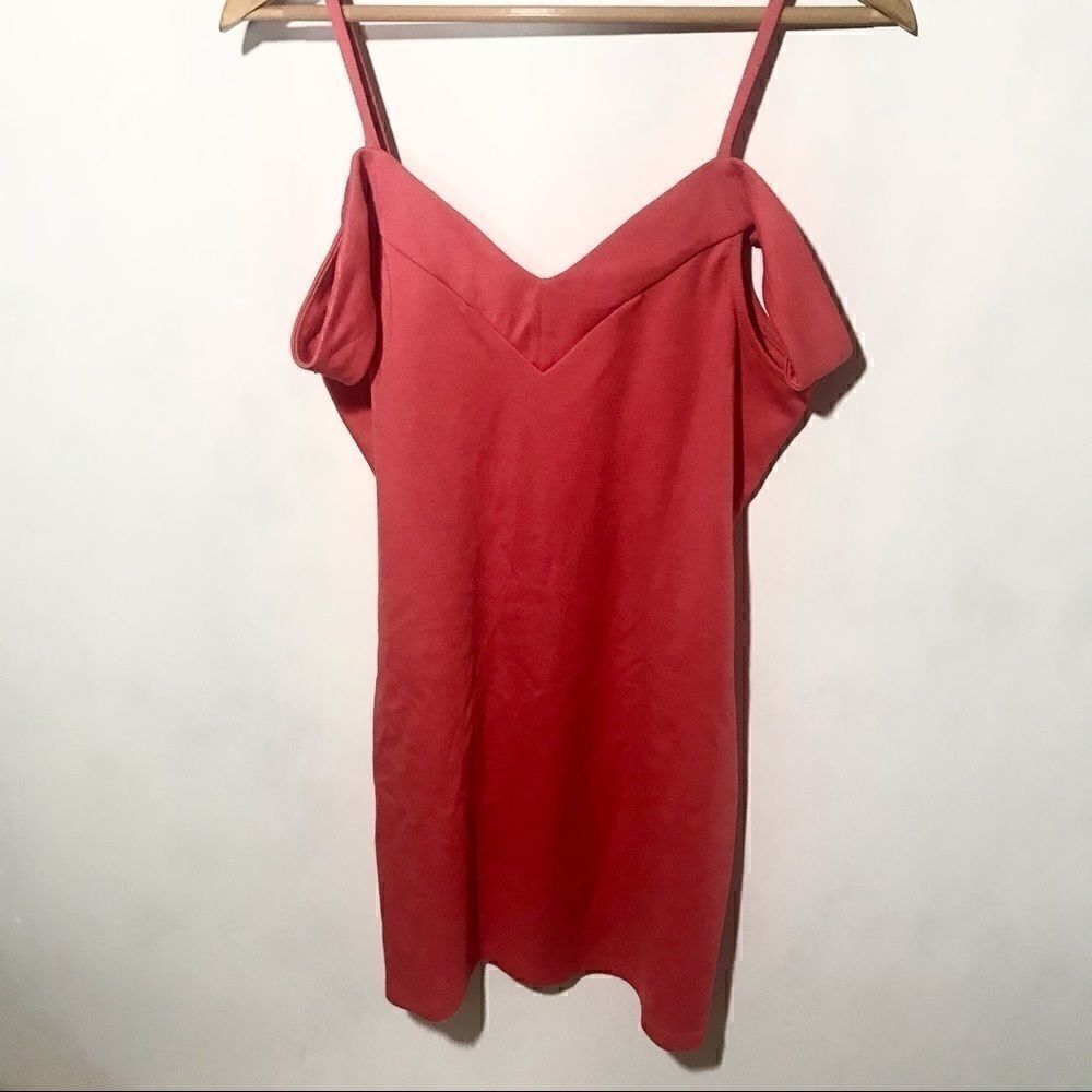 Nasty Gal pink cold shoulder mini dress